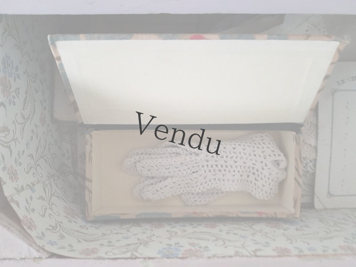 画像11: フランスアンティーク　小さなカルトナージュボックス (11)