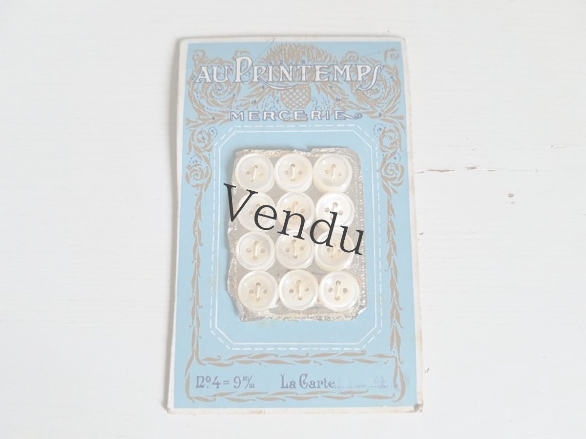 画像3: フランスアンティーク　AU PRINTEMPS 貝ボタンシート9mm (3)