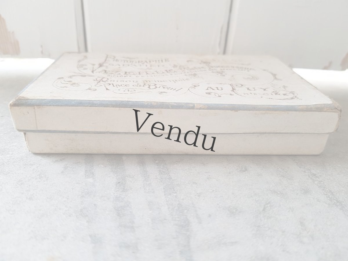 画像3: フランスアンティーク　切手付きの白い紙箱 (3)