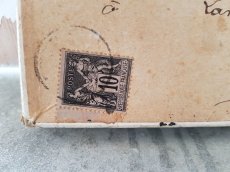 画像6: フランスアンティーク　切手付きの白い紙箱 (6)