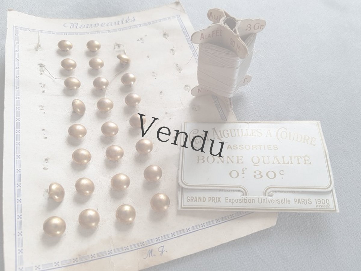 画像7: フランスヴィンテージ　ちいさなゴールドボタンのシート10mm (7)