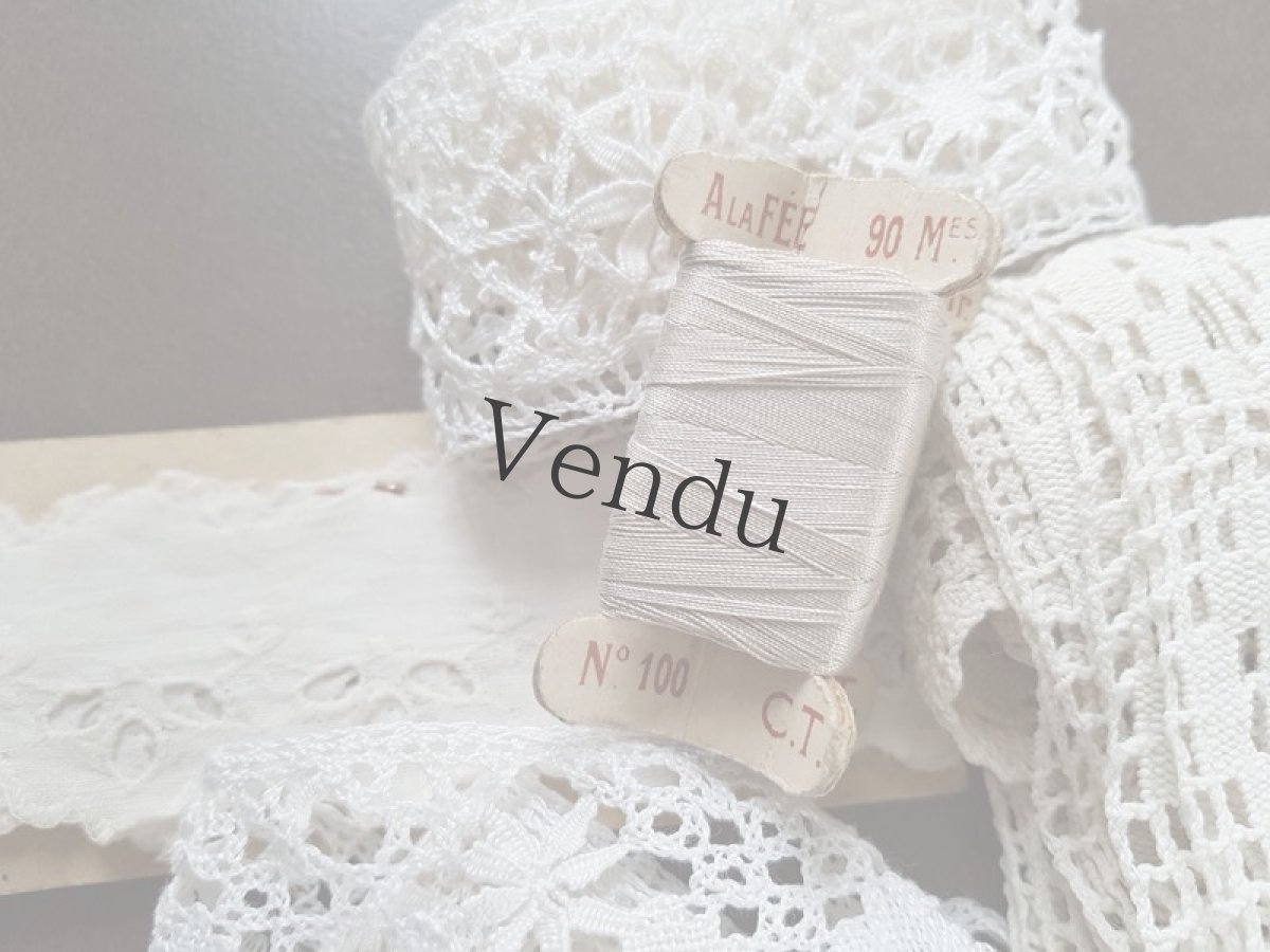 画像7: フランスヴィンテージ　立体糸巻き "gris perle" パールグレー (7)