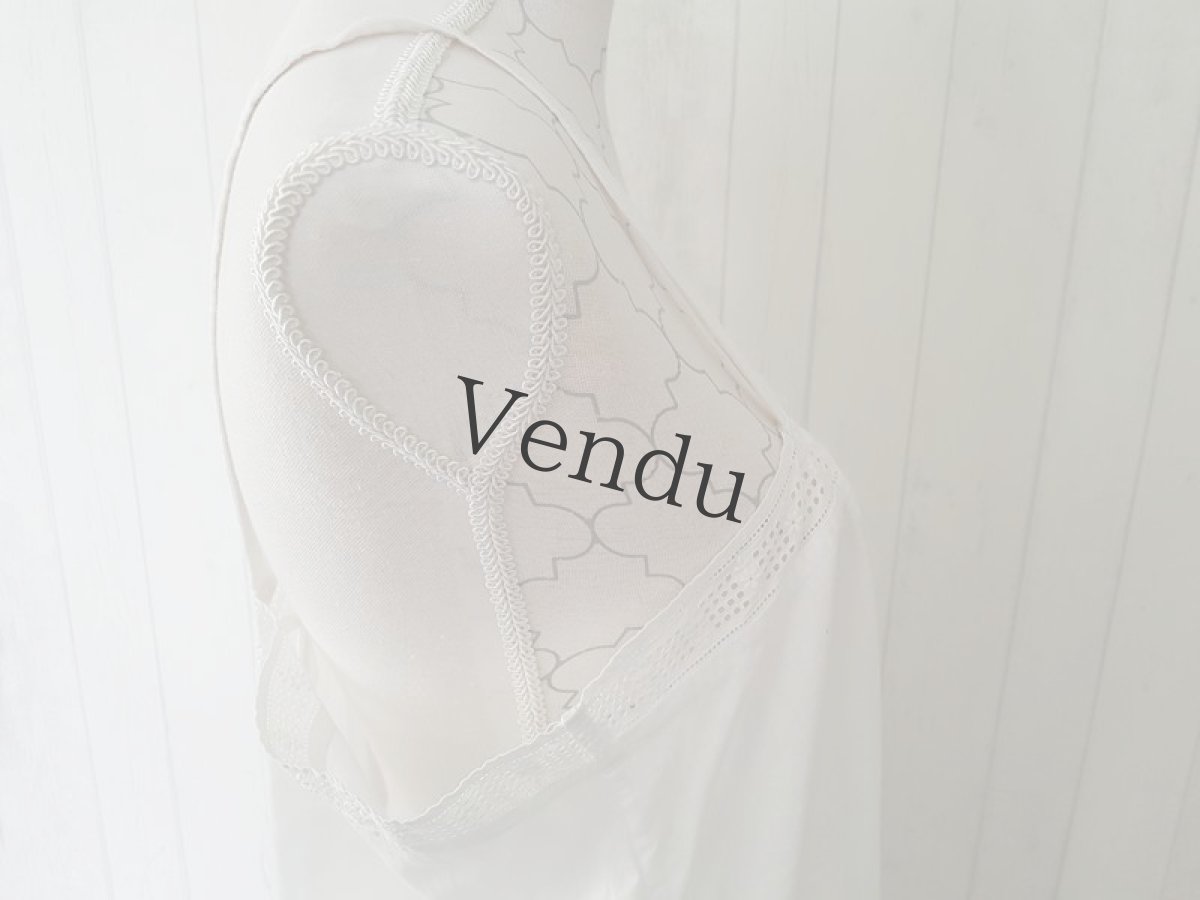 画像4: フランスアンティーク　コットン　キャミワンピース (4)