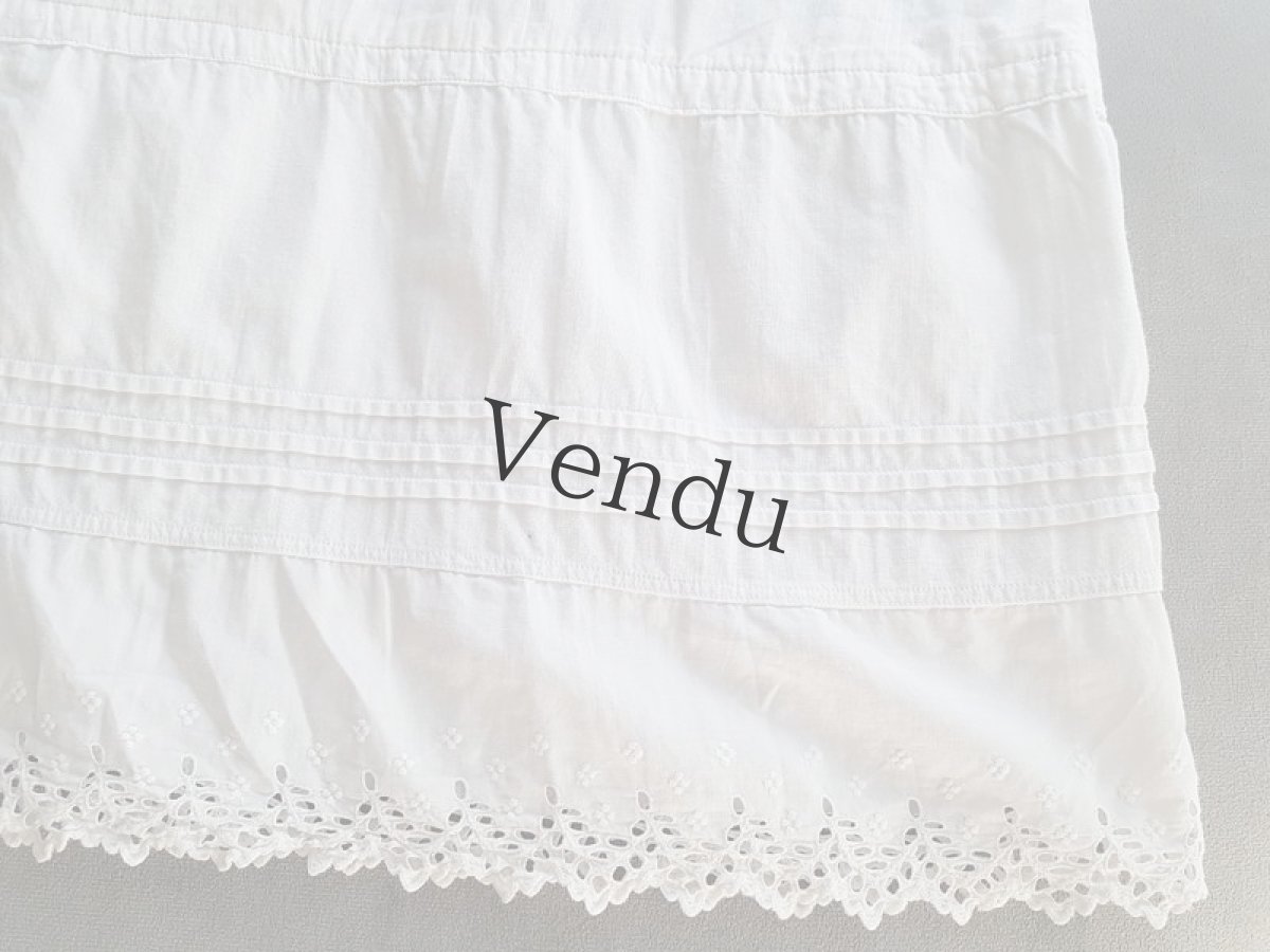 画像9: フランスアンティーク　コットン　キャミワンピース (9)