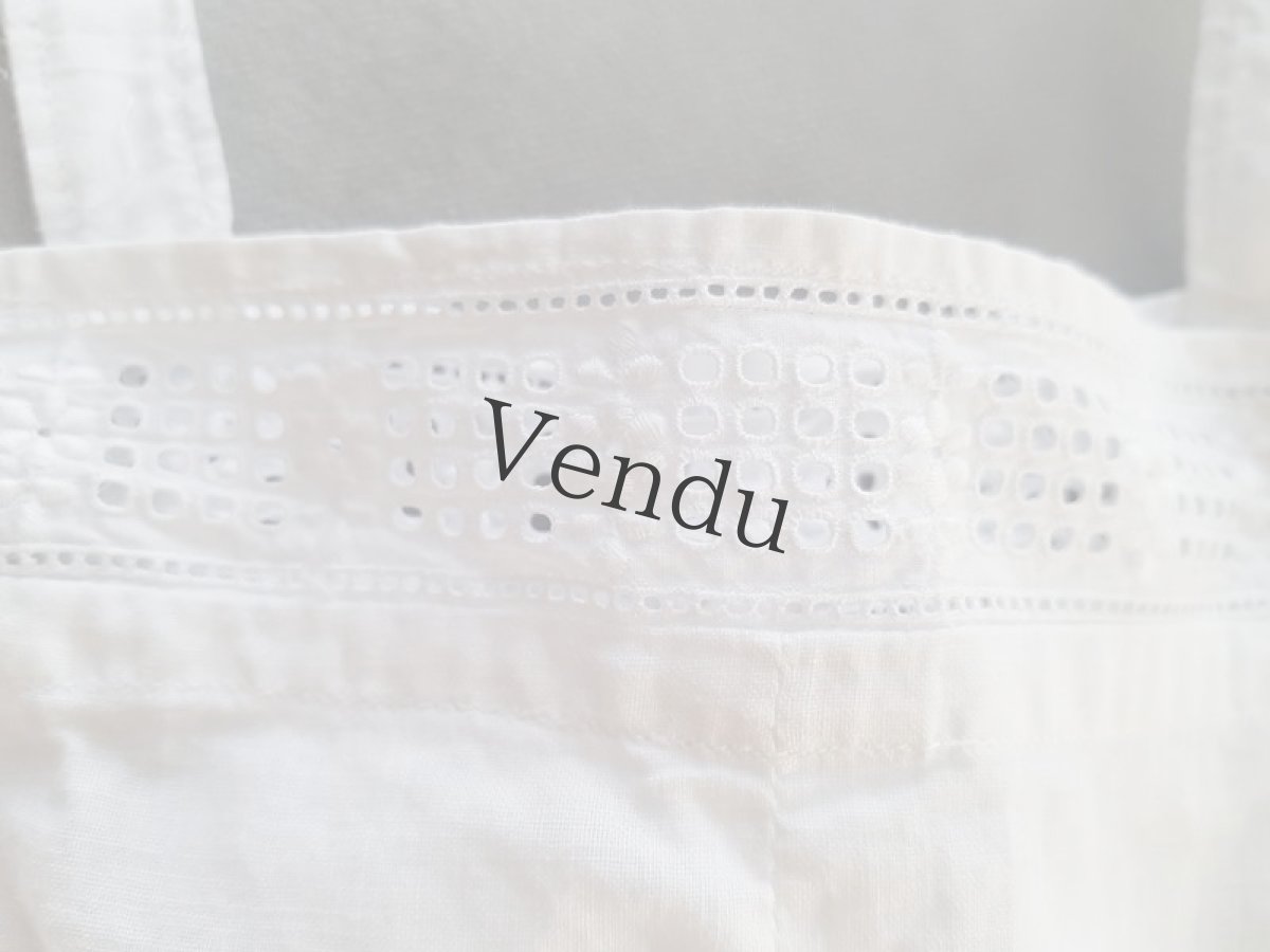 画像8: フランスアンティーク　コットン　キャミワンピース (8)