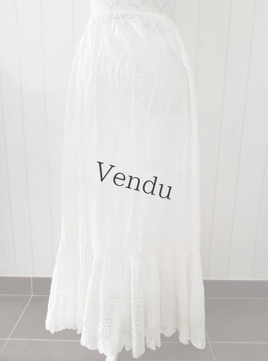 画像2: フランスアンティーク　やわらかレーススカート（ジュポン） (2)