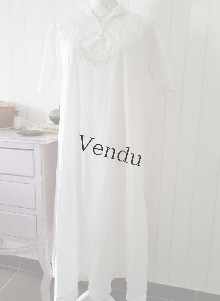 画像3: フランスアンティーク　五分袖ワンピース (3)