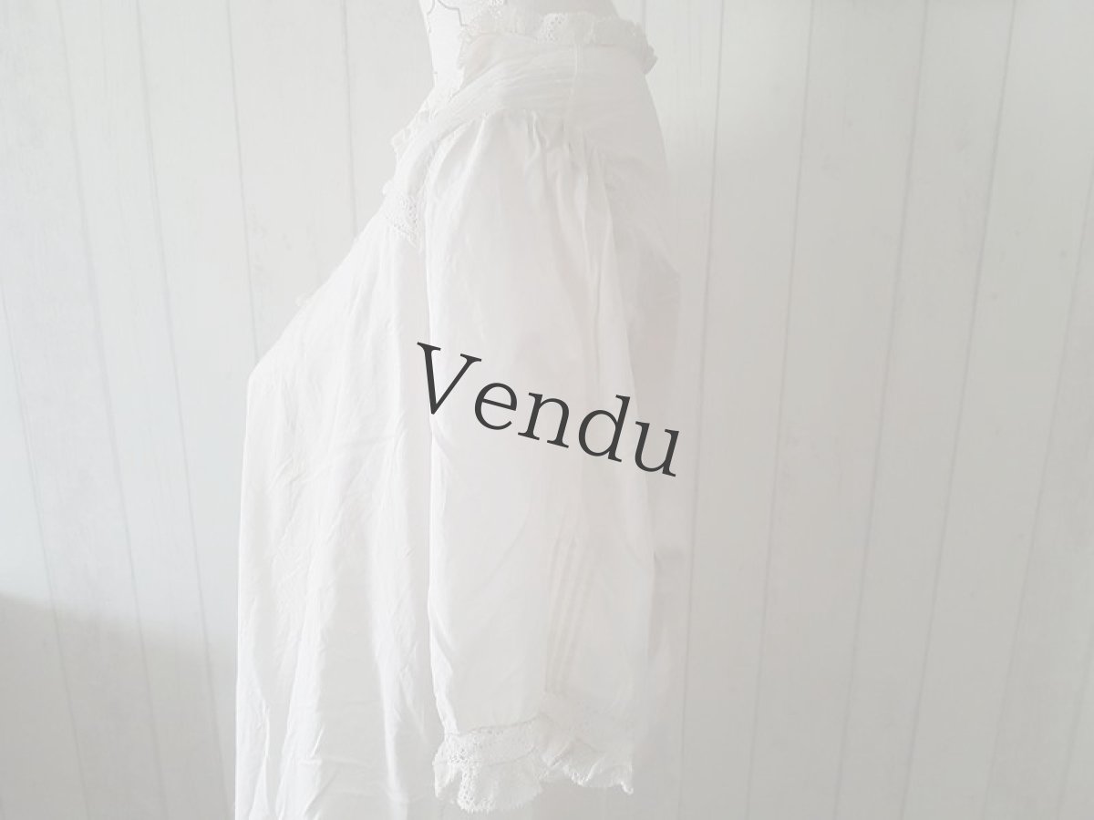 画像8: フランスアンティーク　五分袖ワンピース (8)