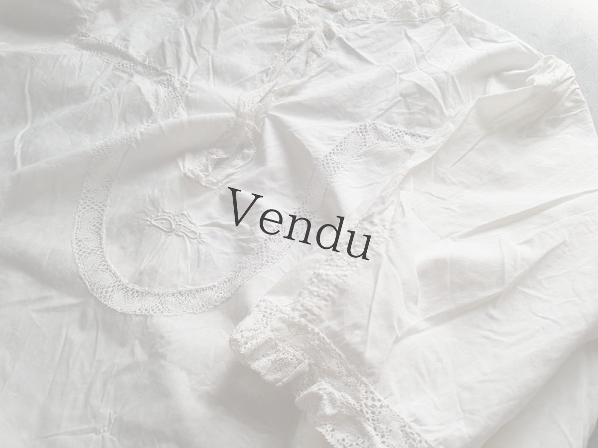 画像2: フランスアンティーク　五分袖ワンピース (2)