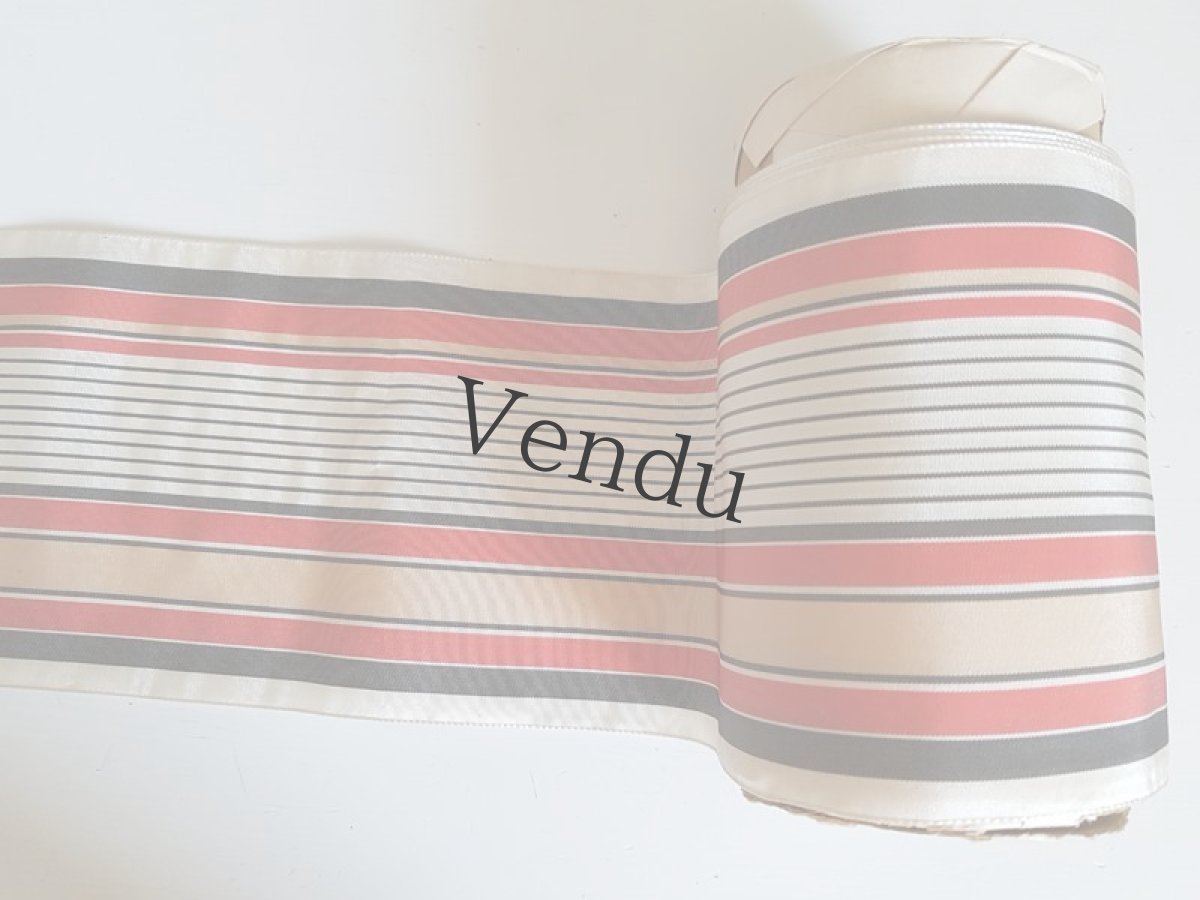 画像4: フランスアンティーク　レトロなストライプのリボン Rouge (4)