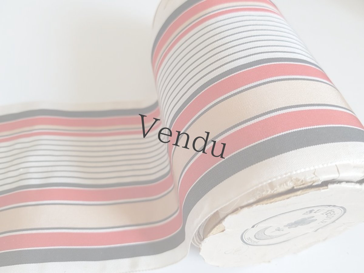 画像5: フランスアンティーク　レトロなストライプのリボン Rouge (5)