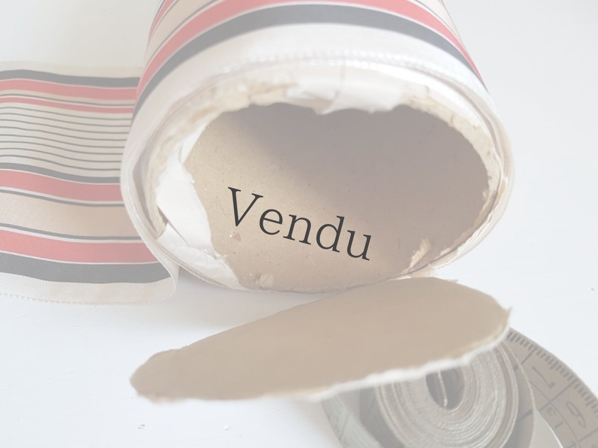 画像11: フランスアンティーク　レトロなストライプのリボン Rouge (11)