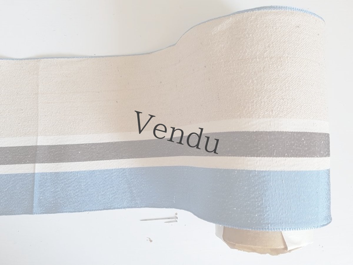 画像4: フランスアンティーク　レトロなストライプのリボン Bleu (4)