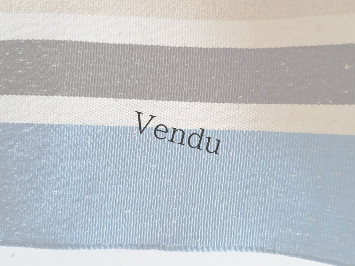 画像6: フランスアンティーク　レトロなストライプのリボン Bleu (6)