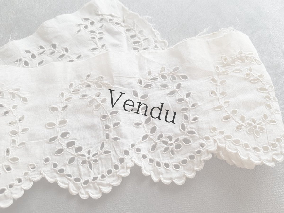 画像2: 【ご予約品】フランスアンティーク　スカラップレースセット (2)