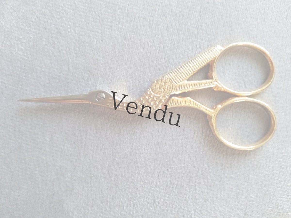 画像4: フランス　コウノトリの手芸はさみ D'or (4)