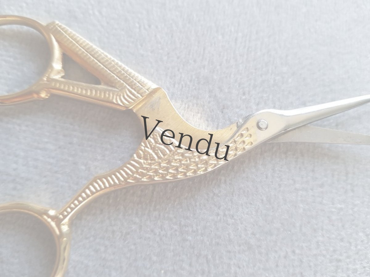 画像5: フランス　コウノトリの手芸はさみ D'or (5)