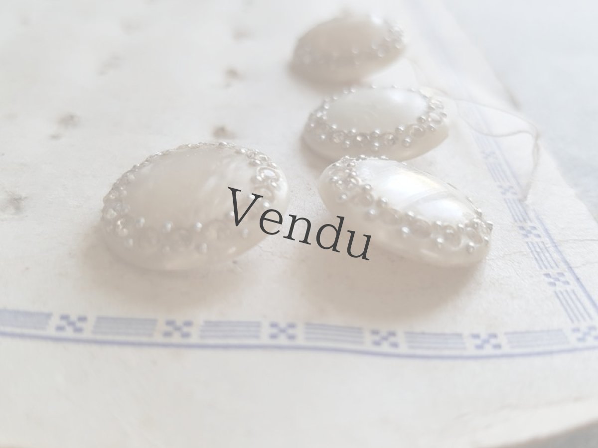 画像3: フランスヴィンテージ　ボタンシート16mm Écru (3)