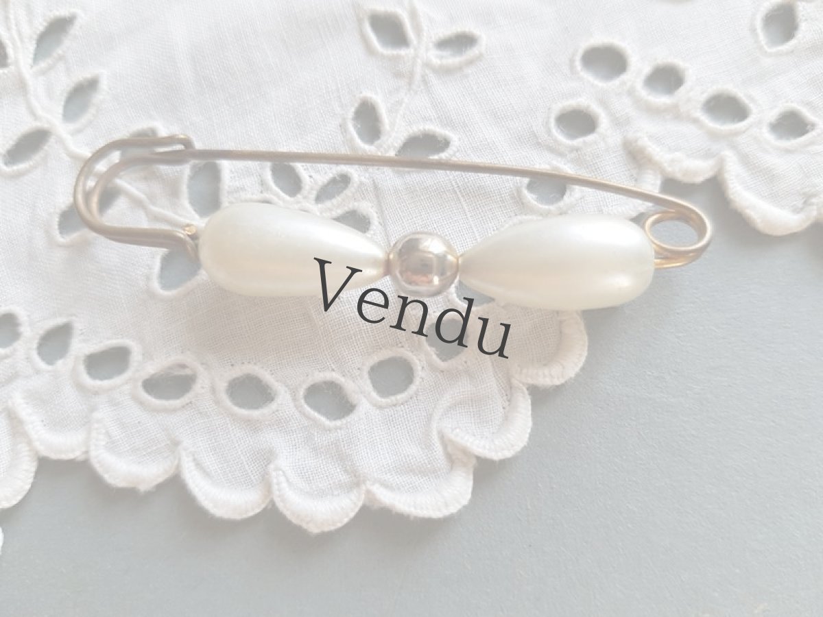 画像2: フランスアンティーク　パールのブローチ (2)