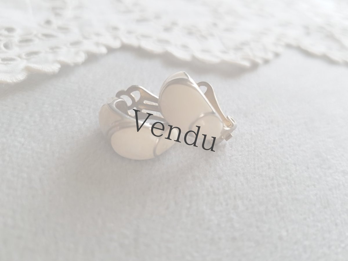 画像3: フランスヴィンテージ　イヤリング Blanc (3)