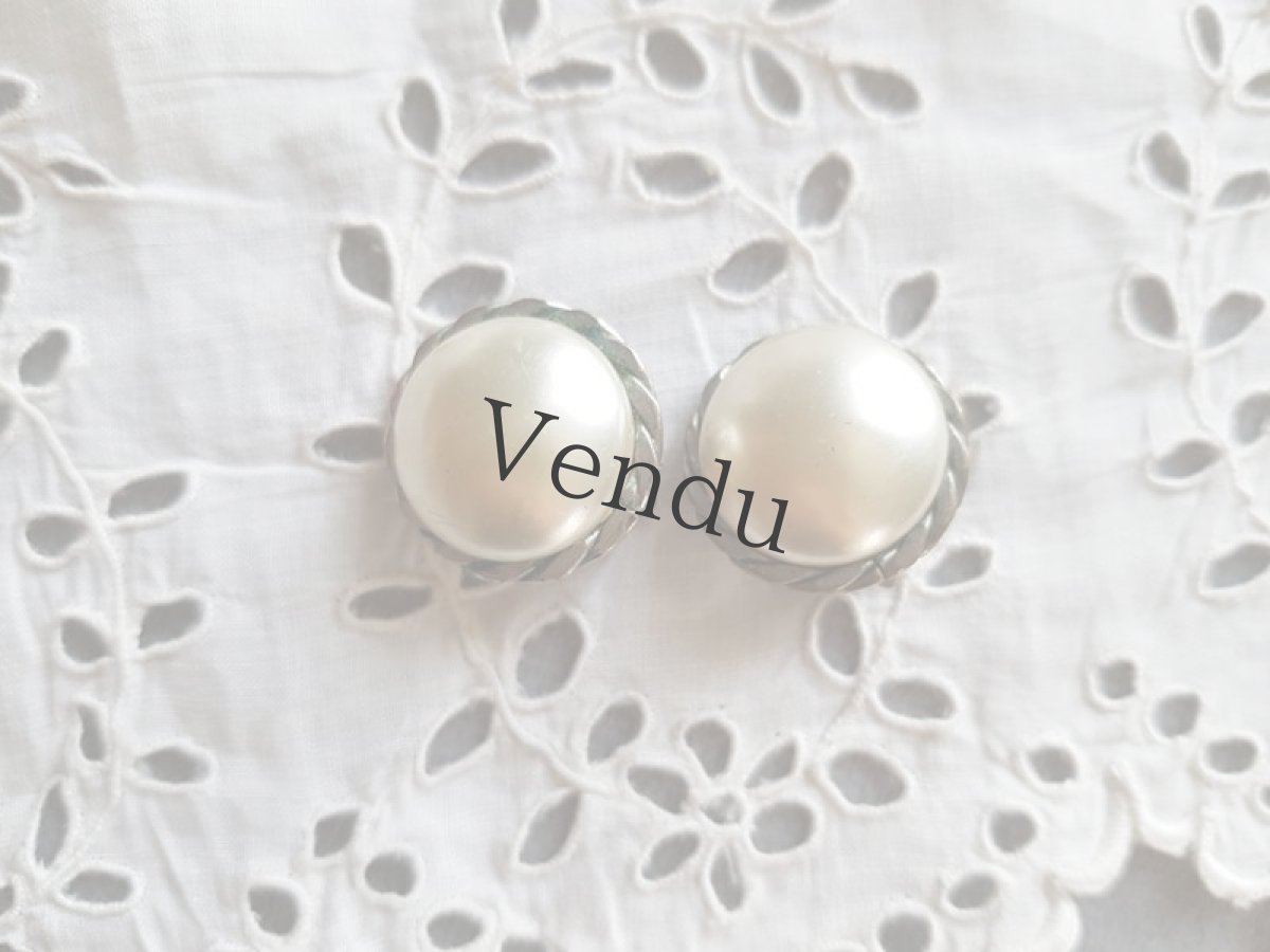 画像2: 【ご予約品】フランスヴィンテージ　パールのイヤリング (2)