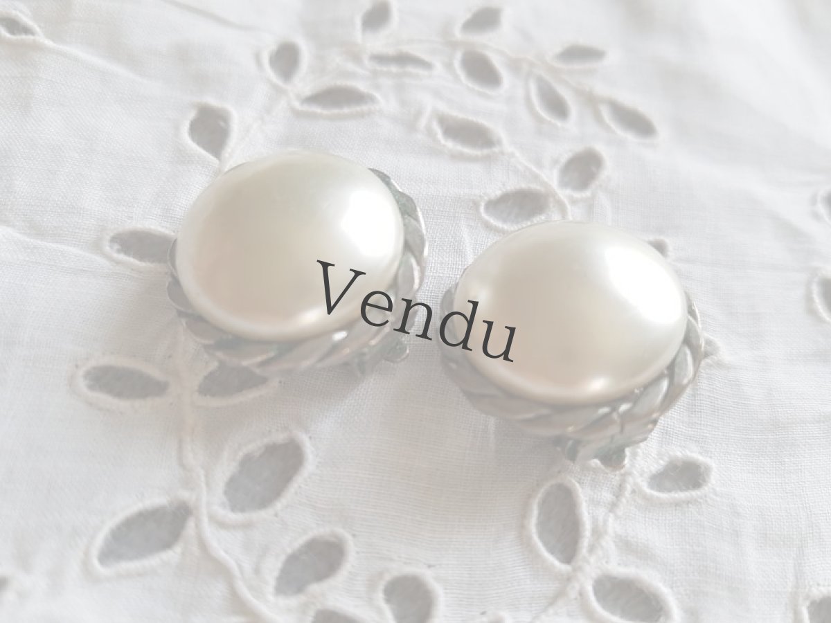 画像4: 【ご予約品】フランスヴィンテージ　パールのイヤリング (4)