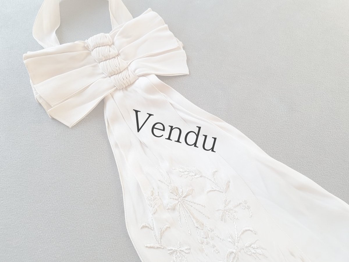 画像2: フランスアンティーク　コミュニオンのシルクリボン Brassard (2)