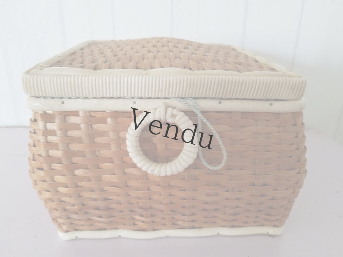 画像9: チェコスロバキアヴィンテージ　パニエ型お裁縫箱 (9)