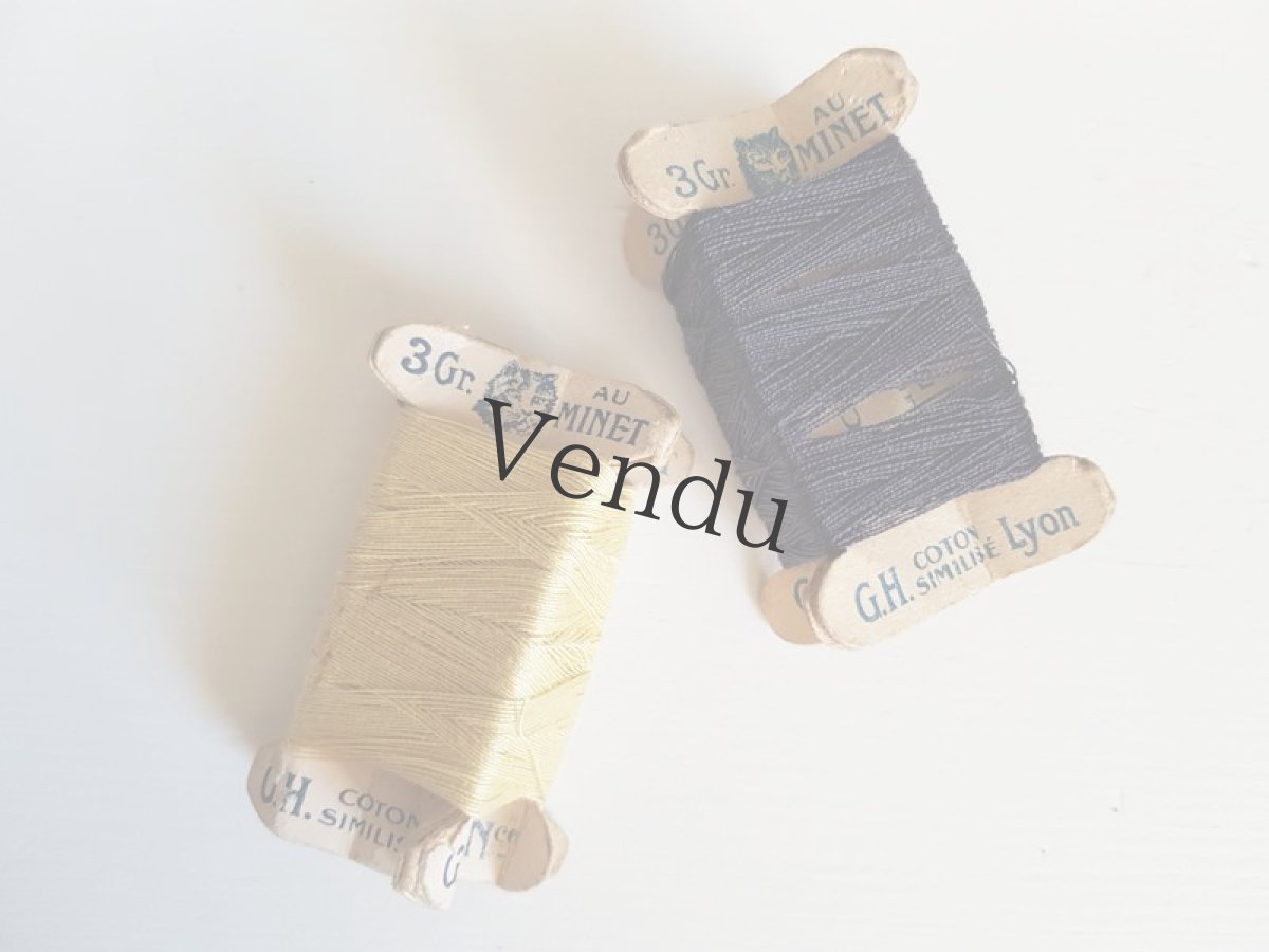 画像5: 【ご予約品】フランスヴィンテージ　ねこの立体糸巻き　"bleu nuit" 夜の色 (5)