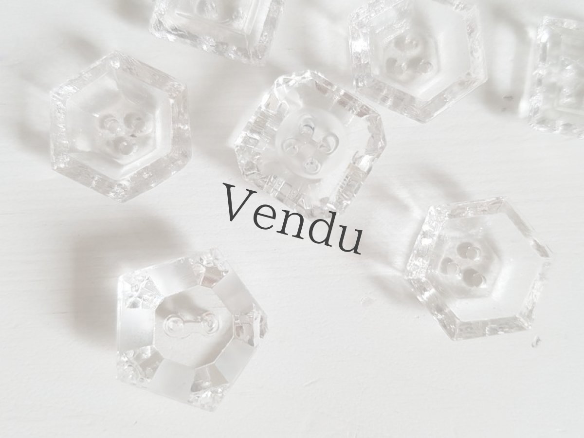 画像3: フランスアンティーク　キラキラガラスボタン９個セットアソート (3)