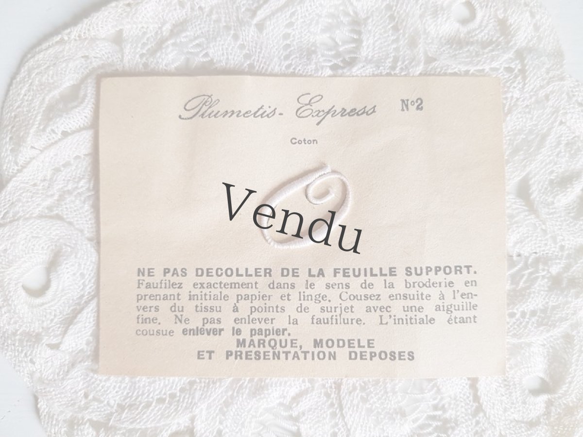画像4: フランスアンティーク　Plumetis Express No.2 刺繍用モノグラム「O」 (4)