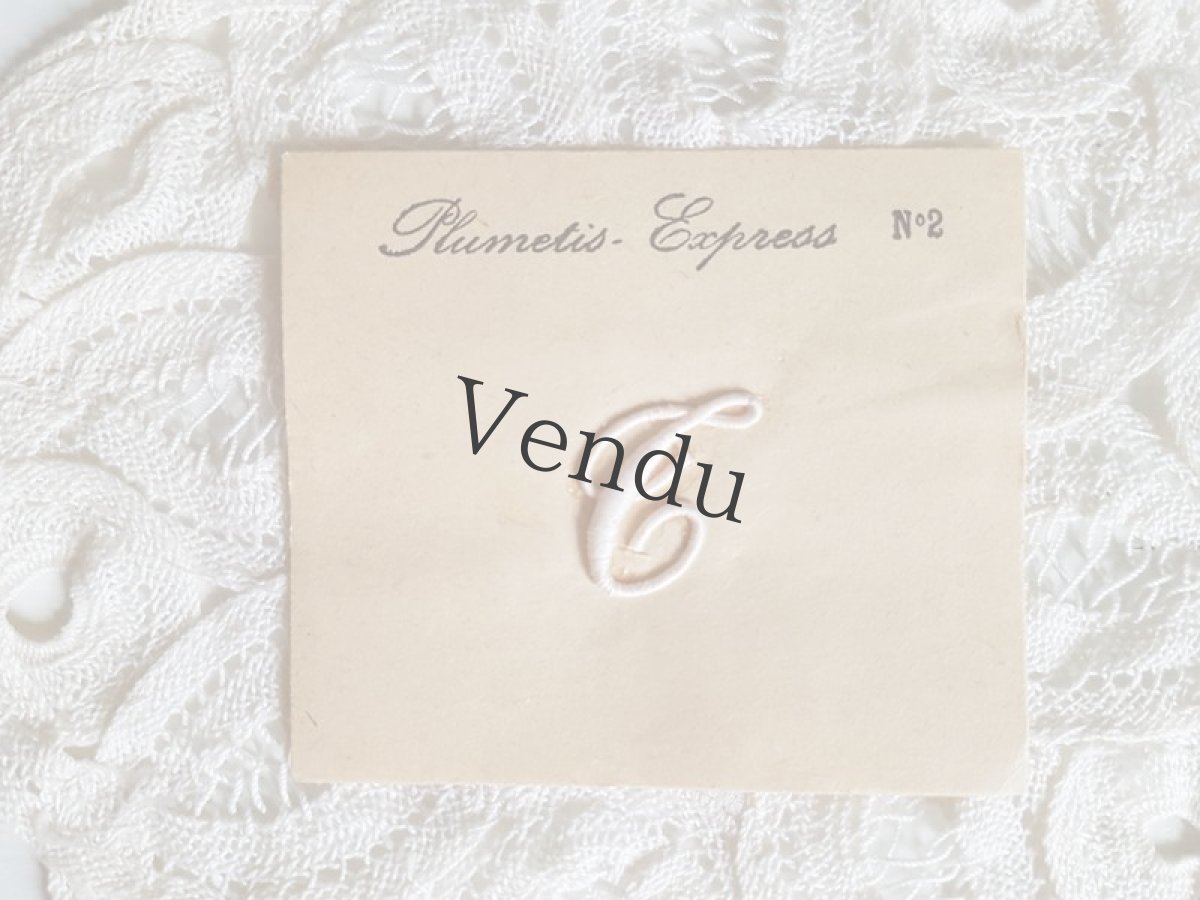 画像5: フランスアンティーク　Plumetis Express No.2 刺繍用モノグラム「T」 (5)