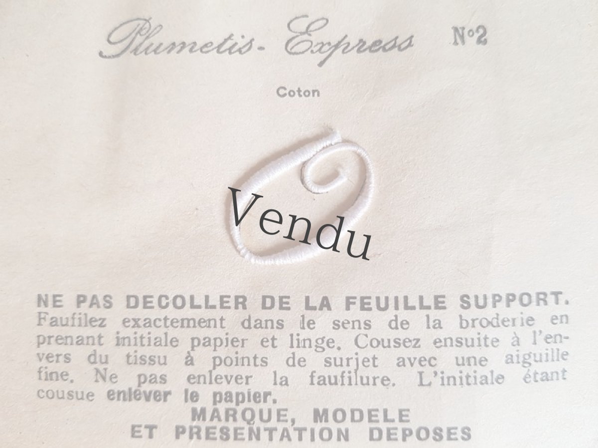 画像3: フランスアンティーク　Plumetis Express No.2 刺繍用モノグラム「O」 (3)