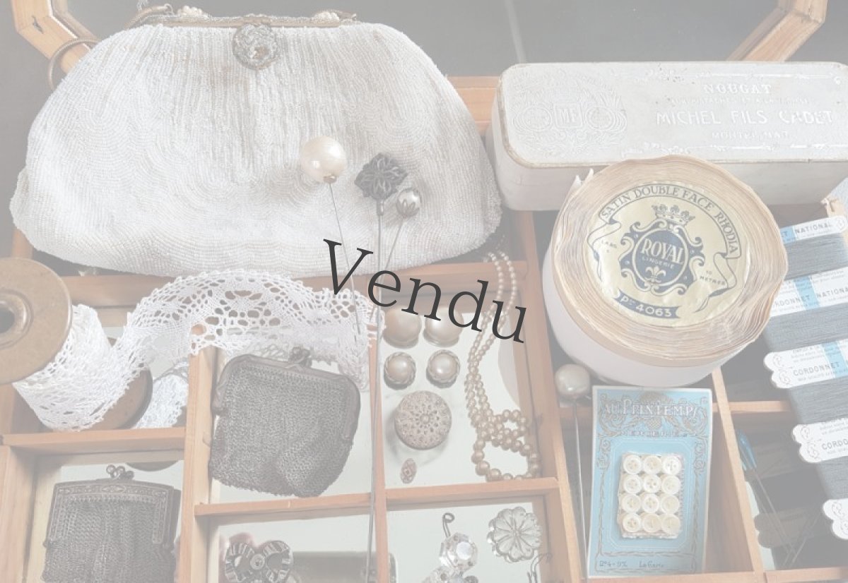 画像6: フランスアンティーク　ダブルフェイスの白いサテンリボン (6)