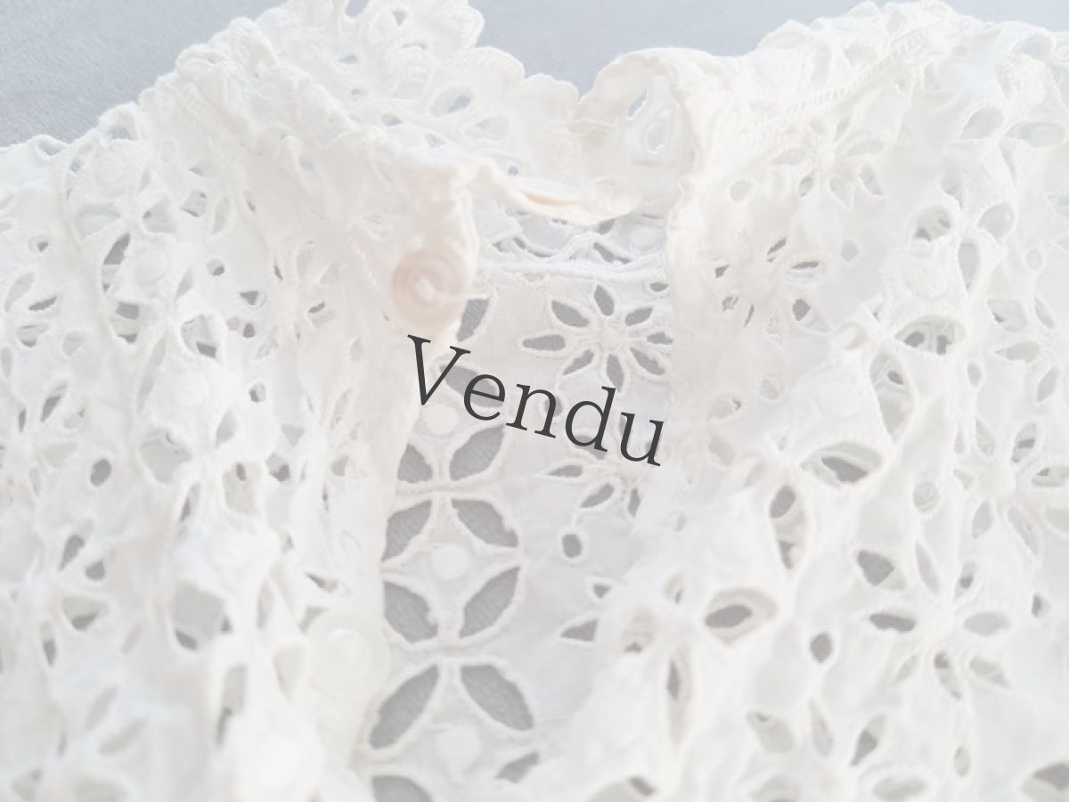 画像2: フランスアンティーク　カットワークのつけ襟／ケープ (2)