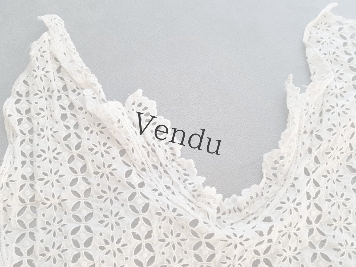 画像5: フランスアンティーク　カットワークのつけ襟／ケープ (5)