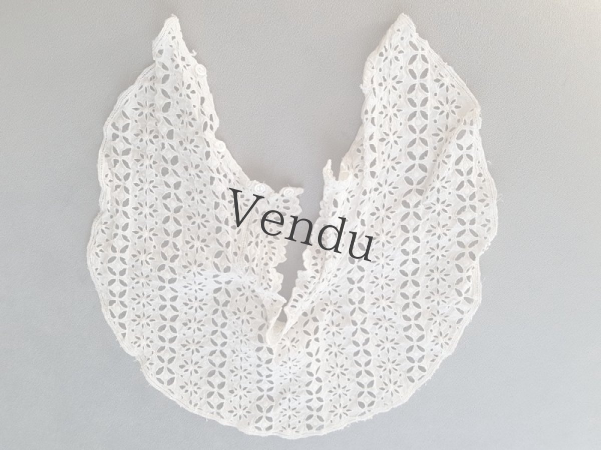 画像6: フランスアンティーク　カットワークのつけ襟／ケープ (6)