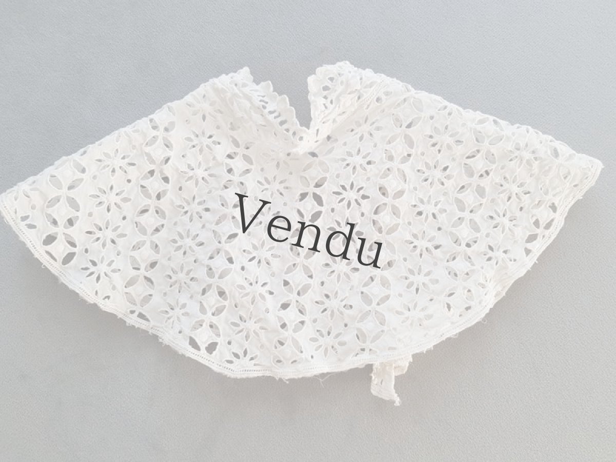 画像4: フランスアンティーク　カットワークのつけ襟／ケープ (4)