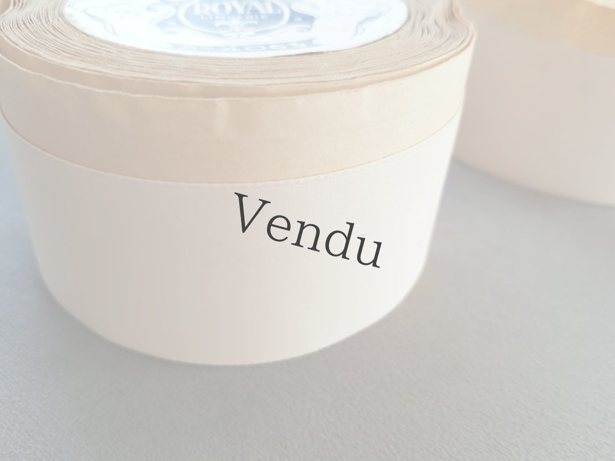 画像4: フランスアンティーク　ダブルフェイスの白いサテンリボン (4)