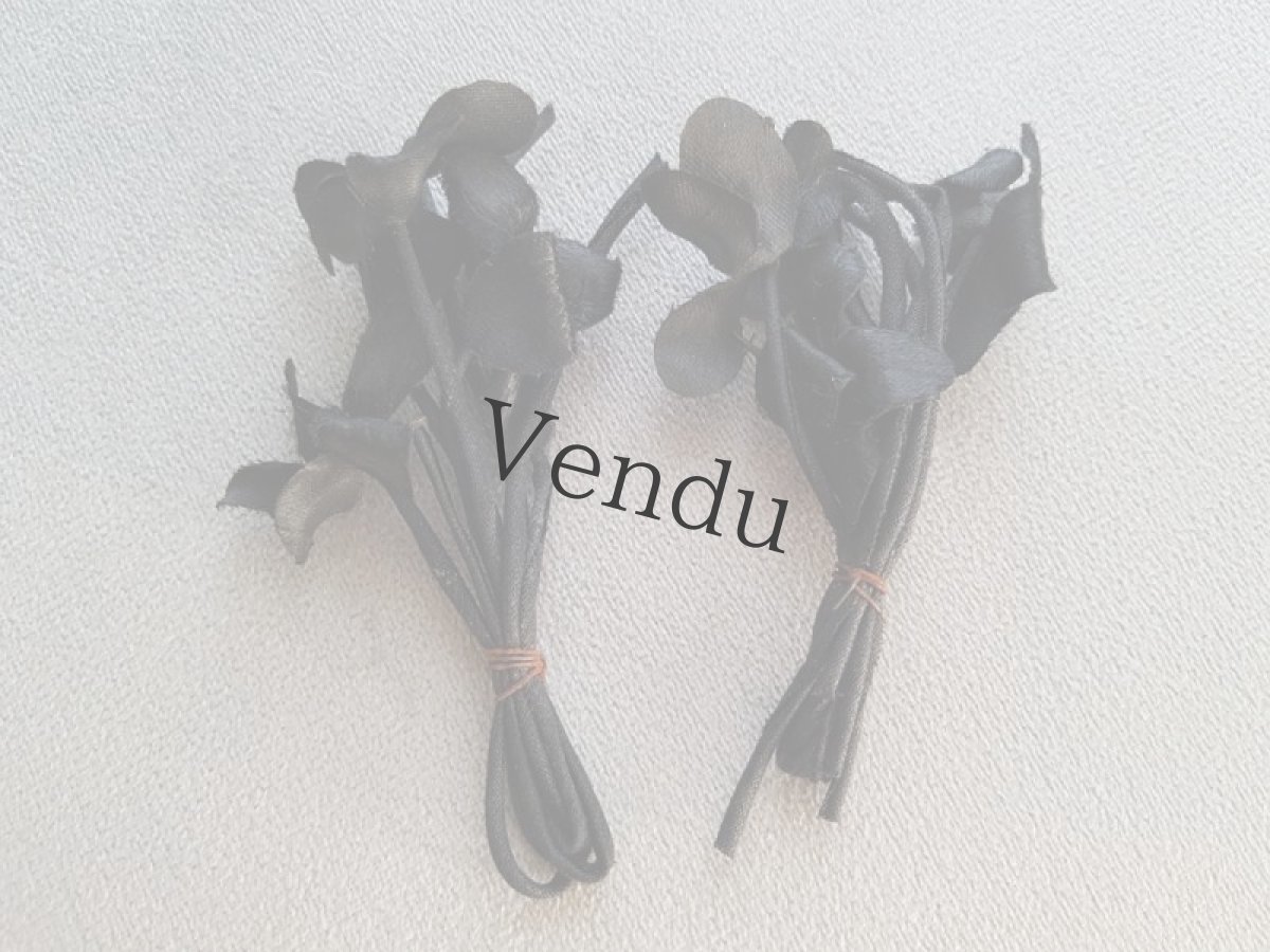 画像7: 【ご予約品】フランスアンティーク　布花 スミレNoir (7)