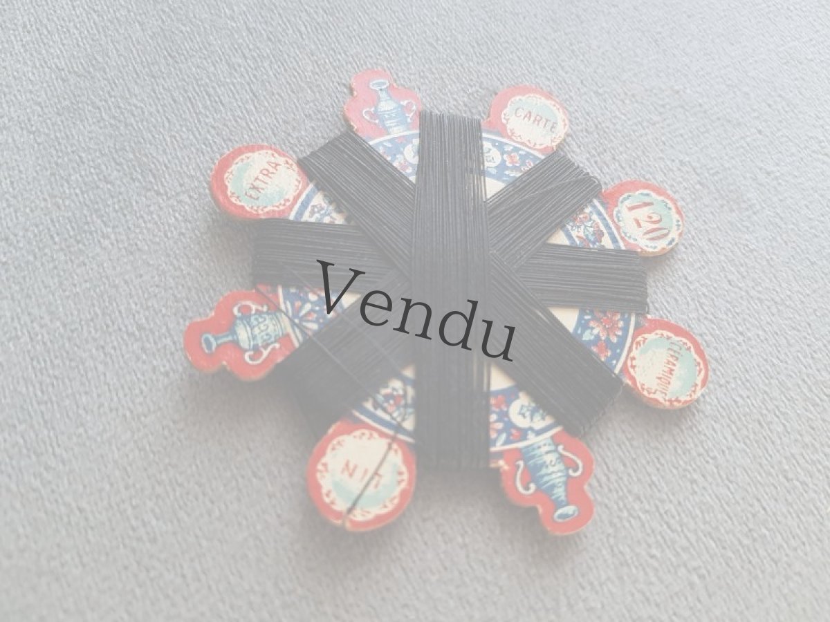 画像3: フランスアンティーク　リネン糸巻き Noir (3)