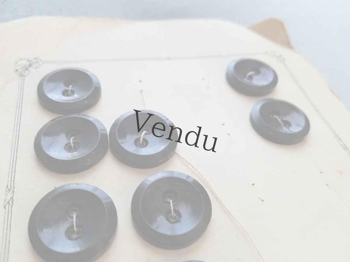 画像3: フランスアンティーク　シックなNoirのボタンシート 22mm (3)