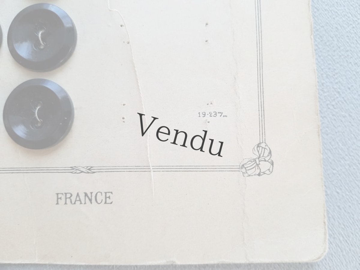 画像5: フランスアンティーク　シックなNoirのボタンシート 22mm (5)