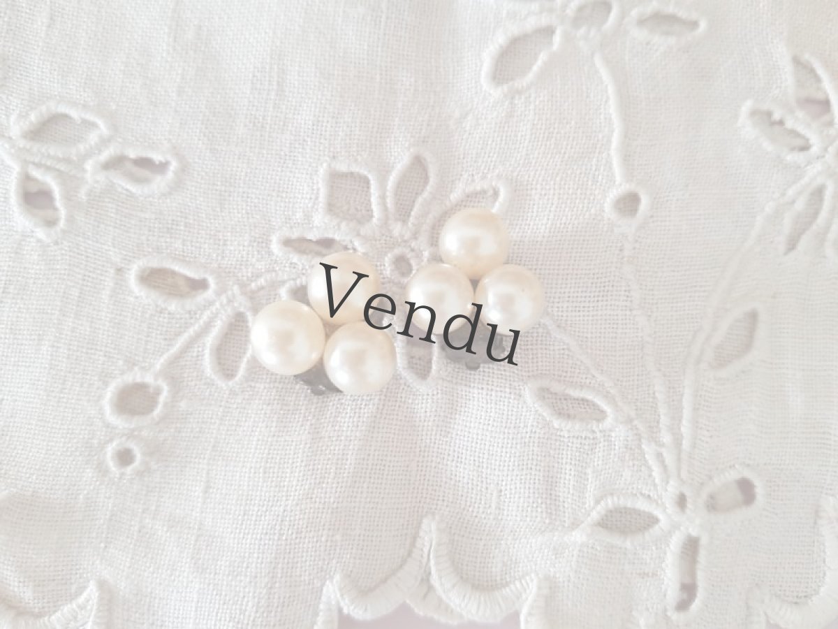 画像2: フランスヴィンテージ　パールのイヤリング (2)