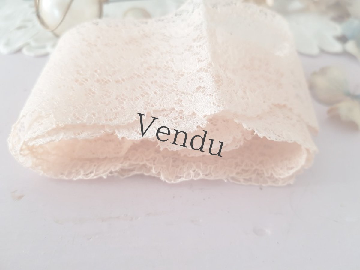 画像3: 【ご予約品】フランスヴィンテージ　ピンクのチュール刺繍レース (3)