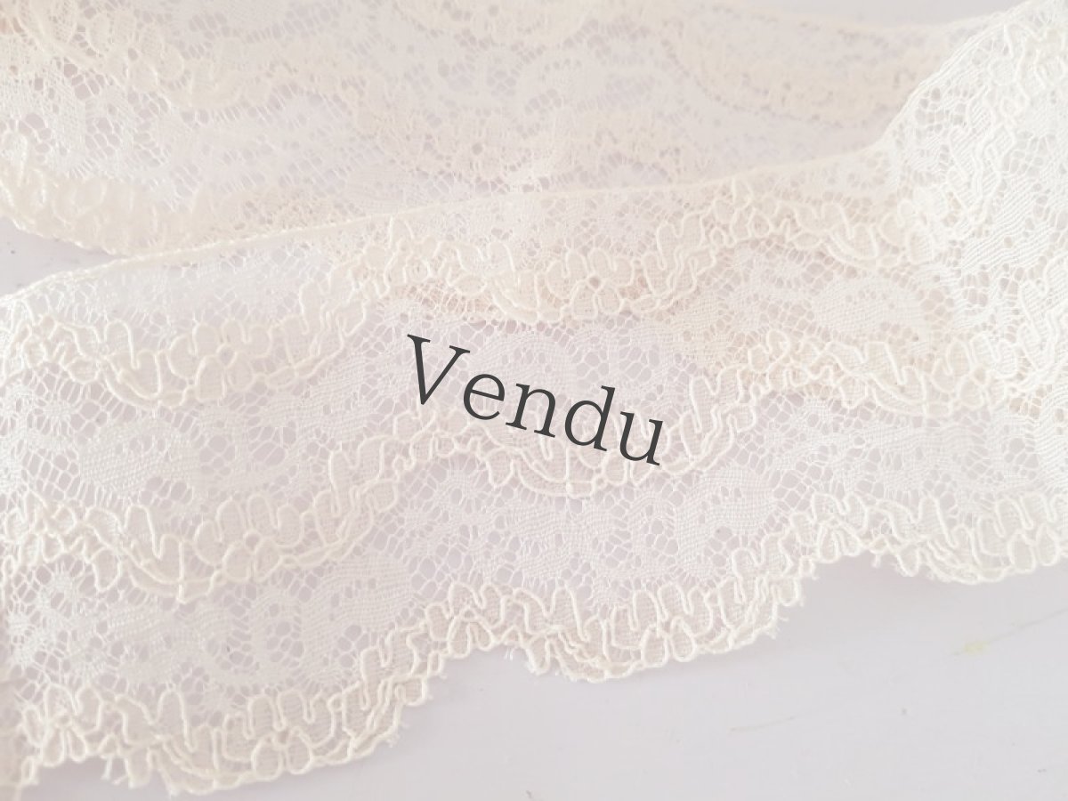 画像4: 【ご予約品】フランスヴィンテージ　ピンクのチュール刺繍レース (4)