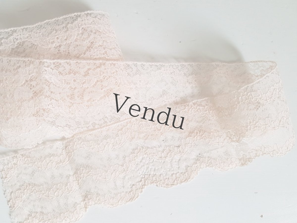 画像5: 【ご予約品】フランスヴィンテージ　ピンクのチュール刺繍レース (5)