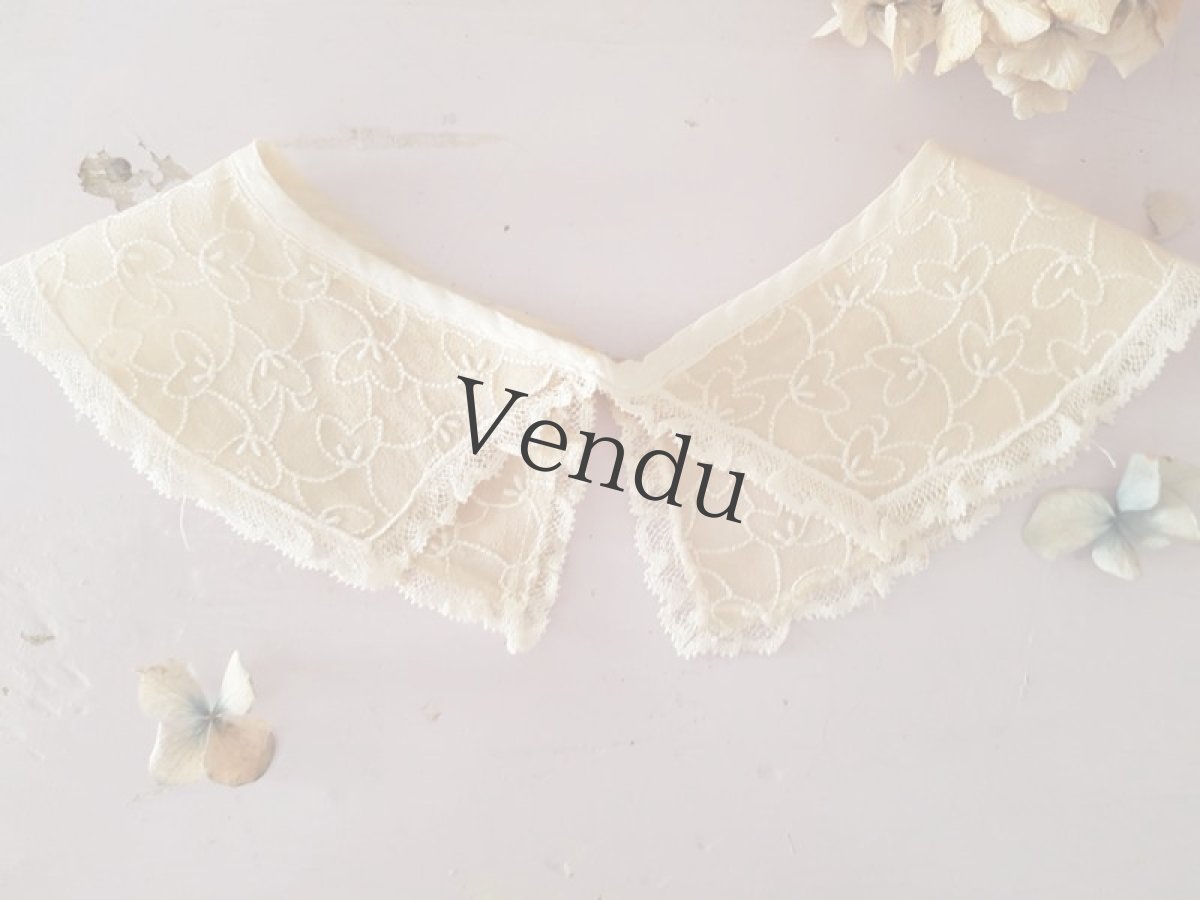 画像4: フランスヴィンテージ　オーガンジーのつけ襟 (4)