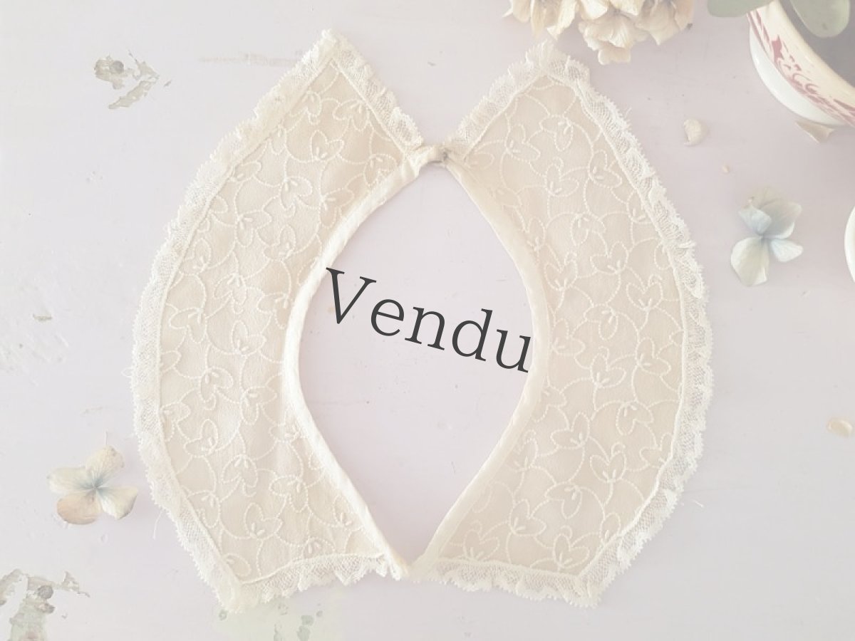 画像5: フランスヴィンテージ　オーガンジーのつけ襟 (5)