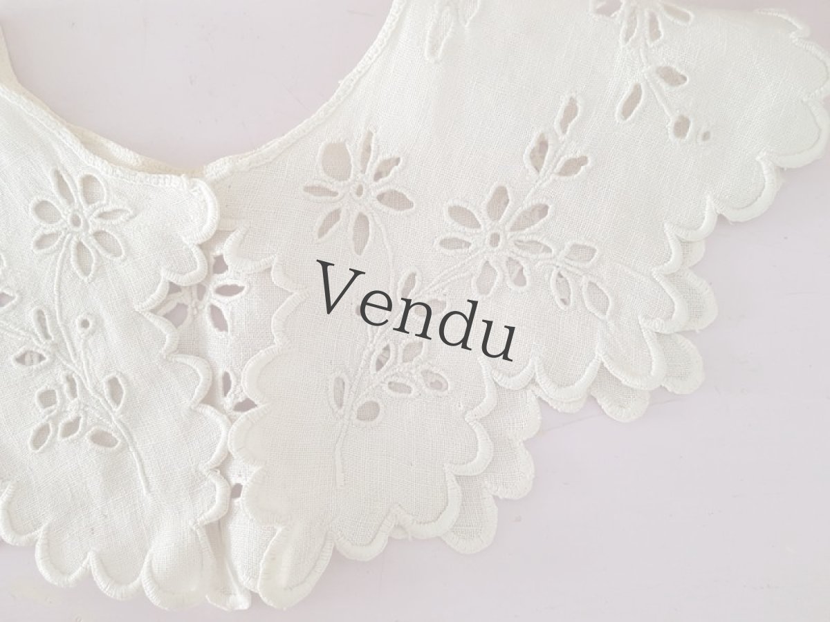 画像2: フランスアンティーク　カットワークのつけ襟 (2)